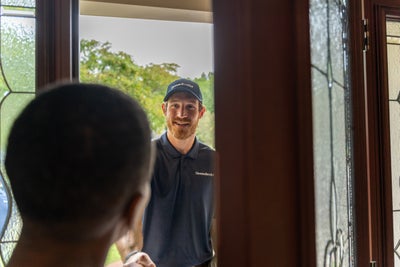 Groundworks inspector meeting with homeowner