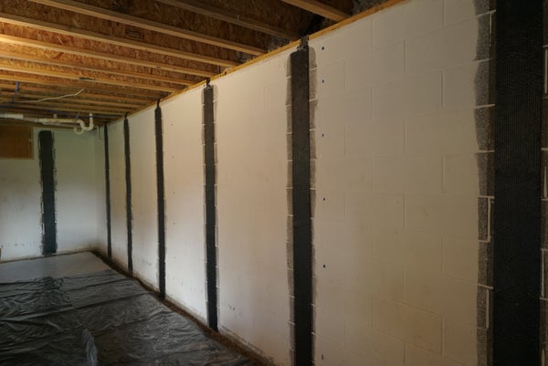 carbon fiber wall straps on bowing basement walls