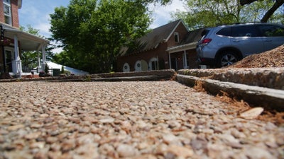 uneven concrete street