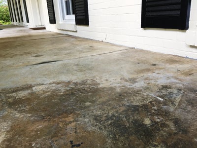 Repaired concrete patio.