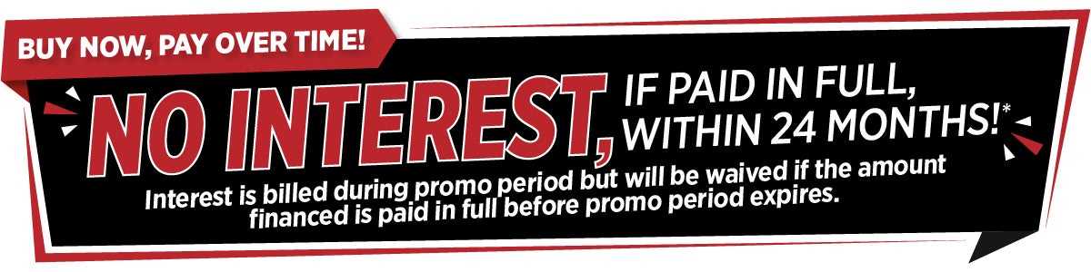 no interest if paid in full within 24 months. interest is billed during promo period but will be waived if the amount financed is paid in full before promo period expires.