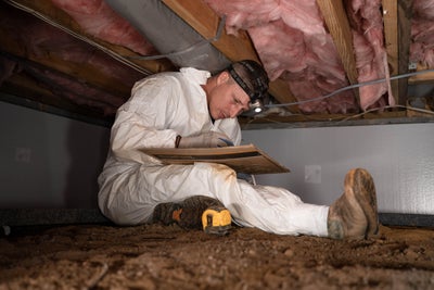 crawl space inspection in process