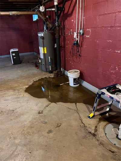 water on basement floor caused by internal leaks
