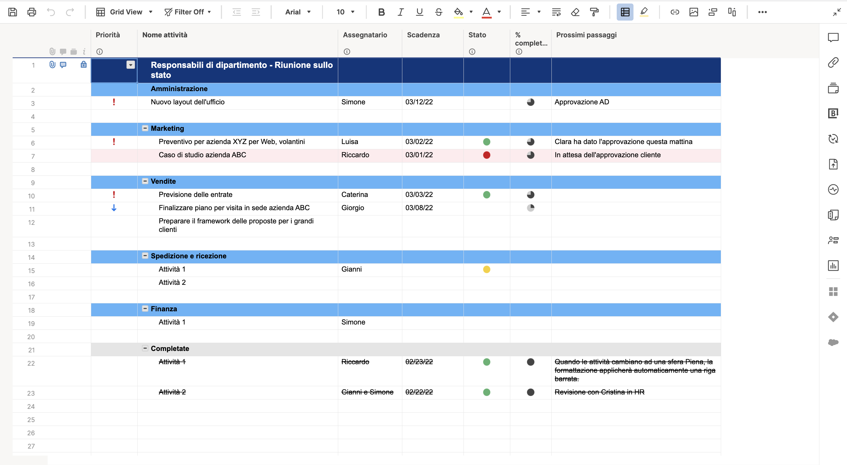 action items template