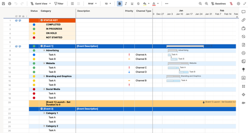 Simple Marketing Calendar Template | Smartsheet