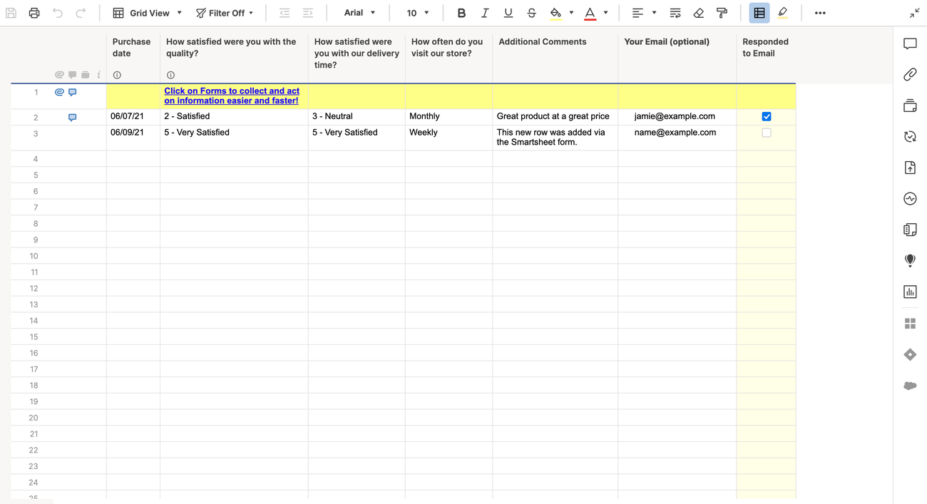 Customer Feedback Form Template | Smartsheet