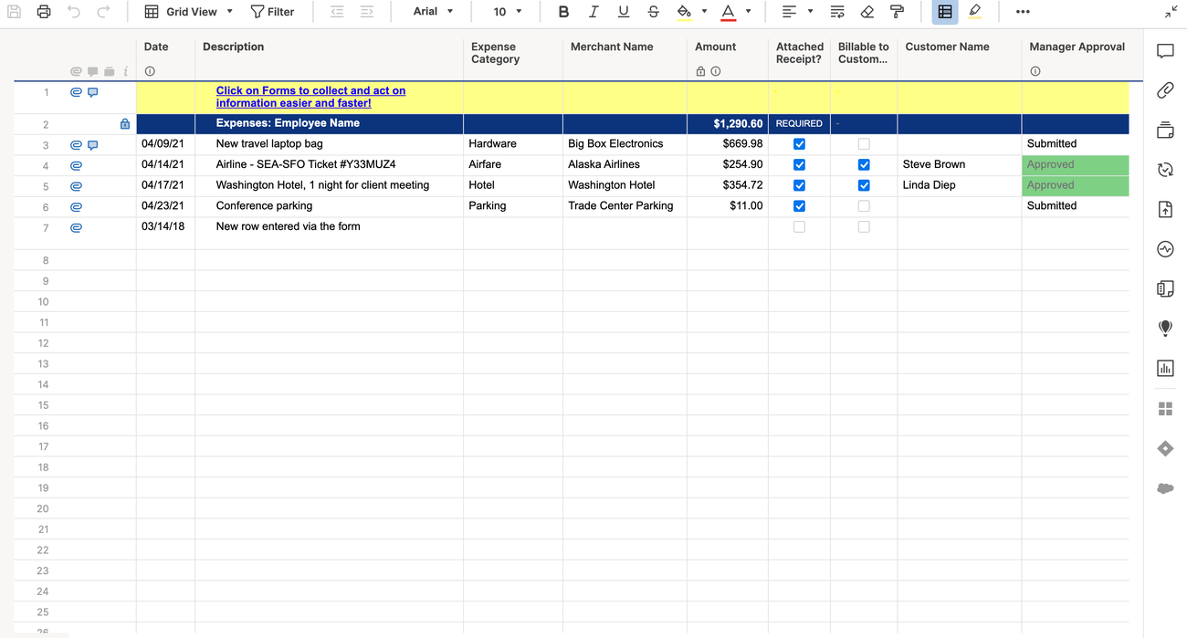 Expense Report Template | Smartsheet