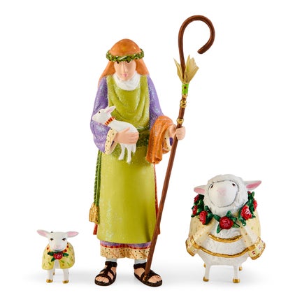 Patience Brewster Nativity Shepherd & Sheep Figures
