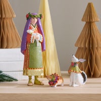 Patience Brewster Nativity Shepherdess with Dog Figures