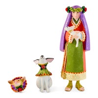 Patience Brewster Nativity Shepherdess with Dog Figures