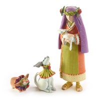 Patience Brewster Nativity Shepherdess with Dog Figures