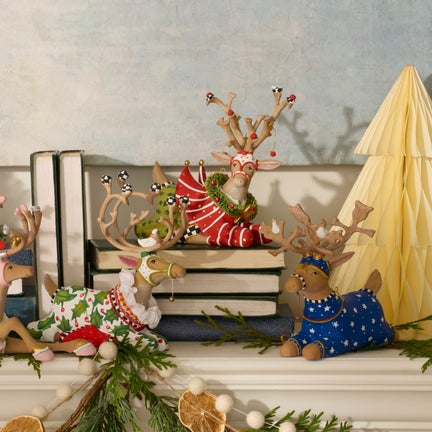 Patience Brewster Dash Away Sitting Prancer Reindeer Figure