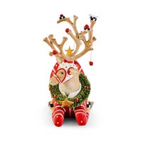 Patience Brewster Dash Away Sitting Prancer Reindeer Figure