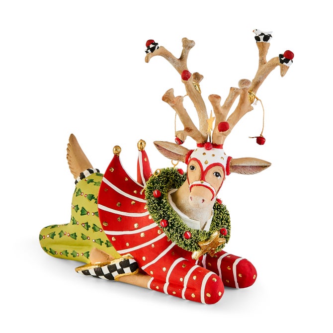 Patience Brewster Dash Away Sitting Prancer Reindeer Figure image number 0