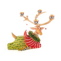 Patience Brewster Dash Away Sitting Prancer Reindeer Candelabra