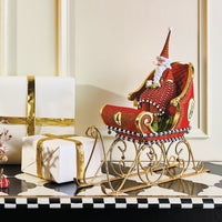 Patience Brewster Dash Away Sitting Santa & Sleigh Figure Set