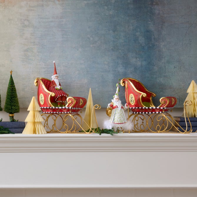 Patience Brewster Dash Away Sitting Santa & Sleigh Figure Set image number 3