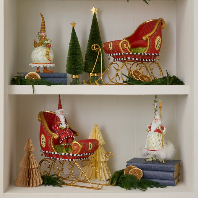 Patience Brewster Dash Away Sitting Santa & Sleigh Figure Set image number 4
