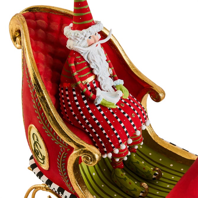 Patience Brewster Dash Away Sitting Santa & Sleigh Figure Set image number 8