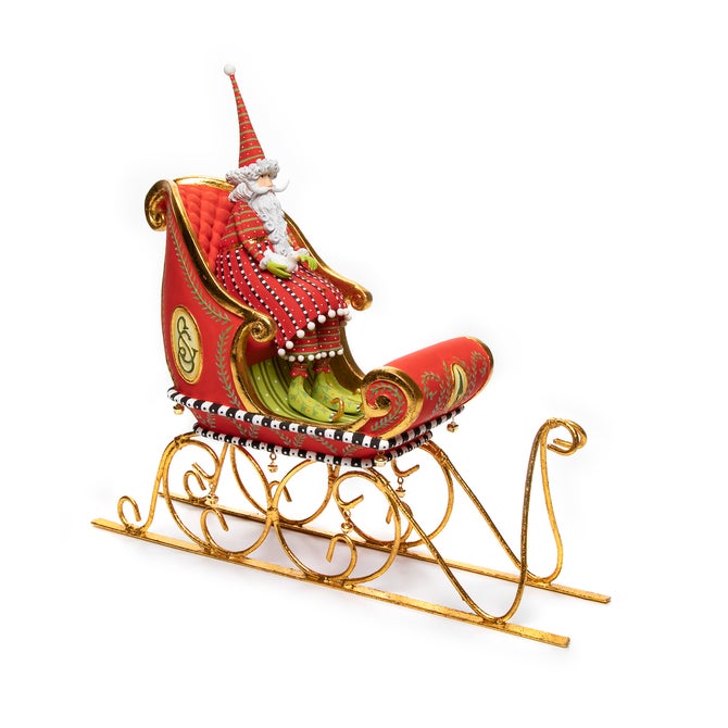 Patience Brewster Dash Away Sitting Santa & Sleigh Figure Set image number 0