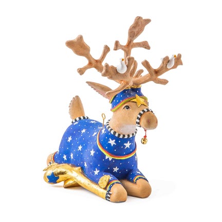 Patience Brewster Dash Away Sitting Comet Reindeer Figure