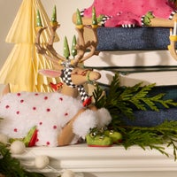 Patience Brewster Dash Away Sitting Blitzen Reindeer Figure