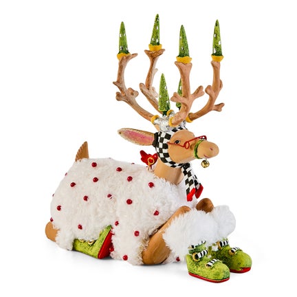 Patience Brewster Dash Away Sitting Blitzen Reindeer Figure