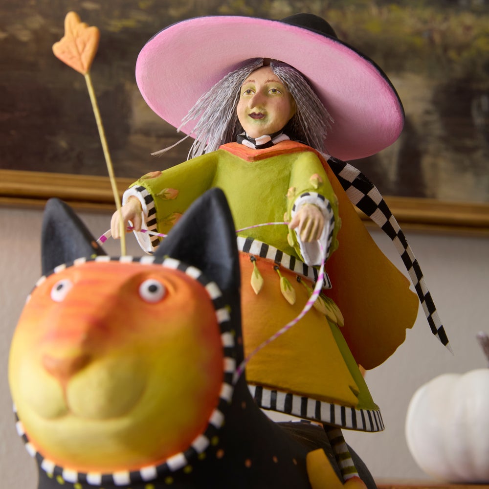 Patience Brewster Witch on Cat Figure mackenzie-childs Panama imagen 5