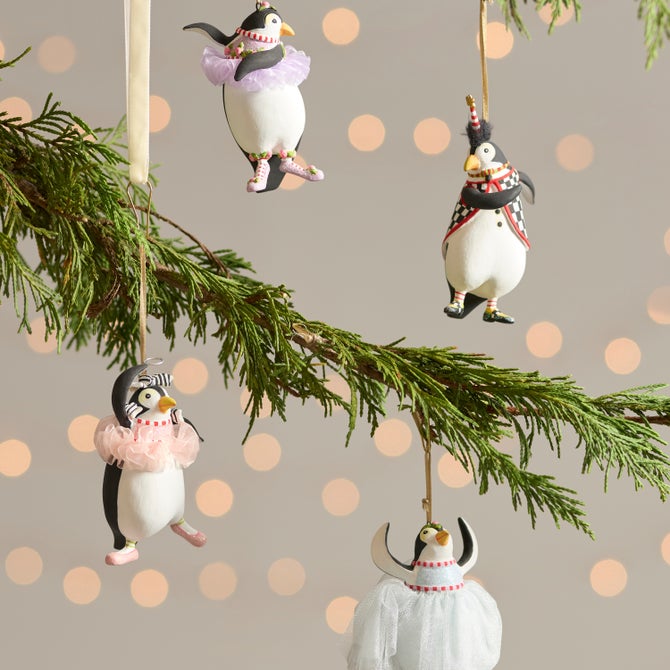 Patience Brewster Penguins En Pointe Mini Ornaments, Set of 4 image number 1
