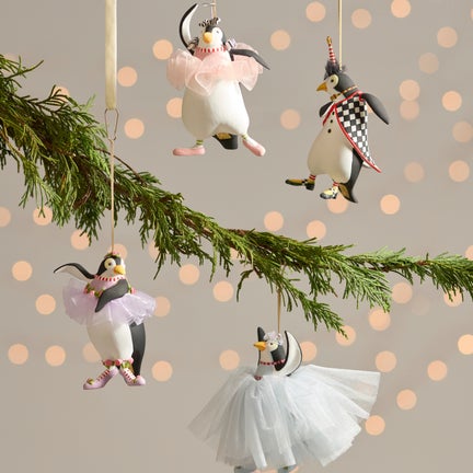 Patience Brewster Penguins En Pointe Ornaments, Set of 4