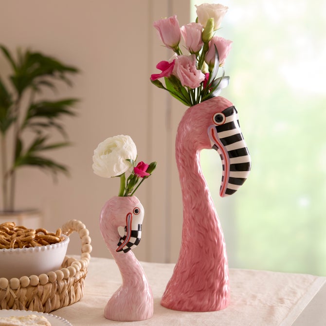 Patience Brewster Flamingo Ceramic Bud Vase image number 4