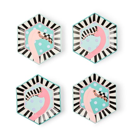 Patience Brewster Flamingo Dessert Plates, Set of 4