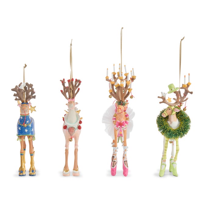 Patience Brewster Dash Away Reindeer Ornament Set-B image number 3