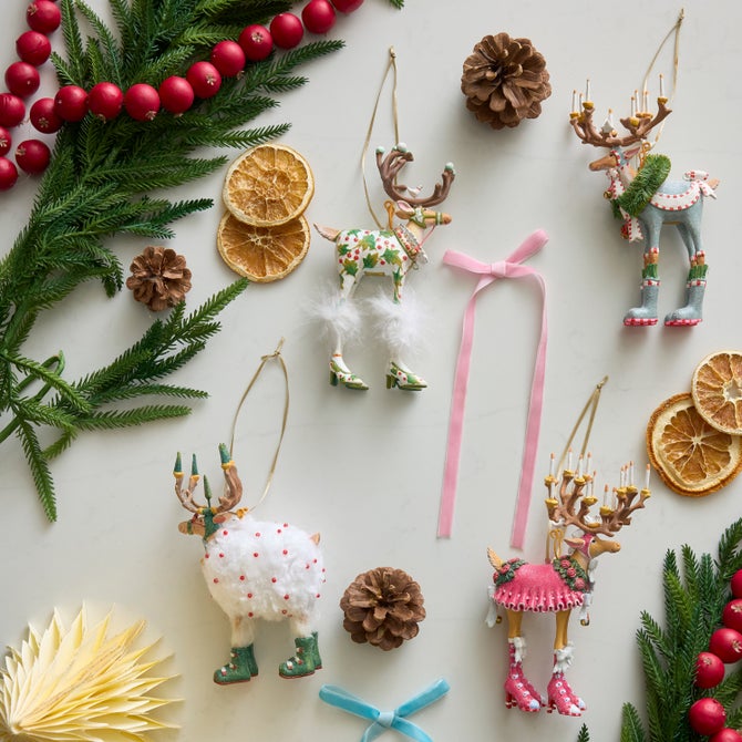 Patience Brewster Dash Away Reindeer Ornament Set image number 1