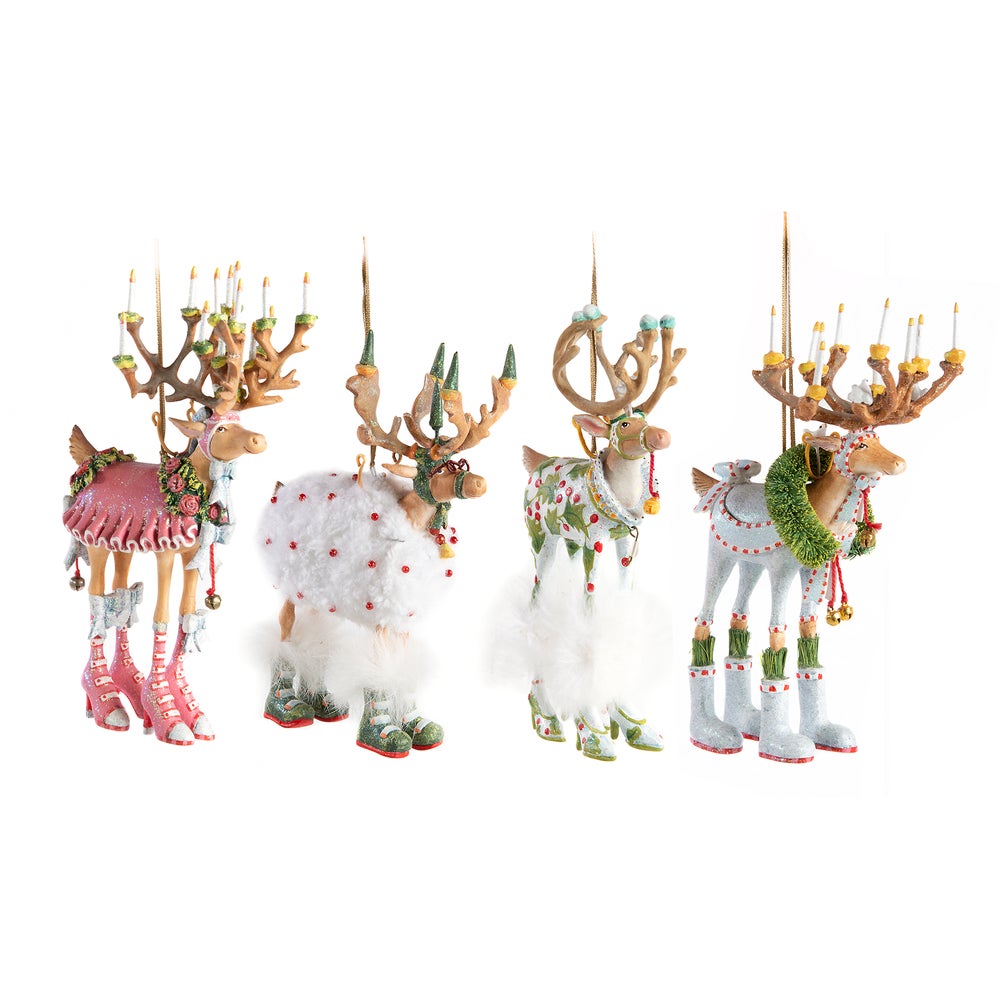 Patience Brewster Dash Away Reindeer Ornament Set mackenzie-childs Panama imagen 1