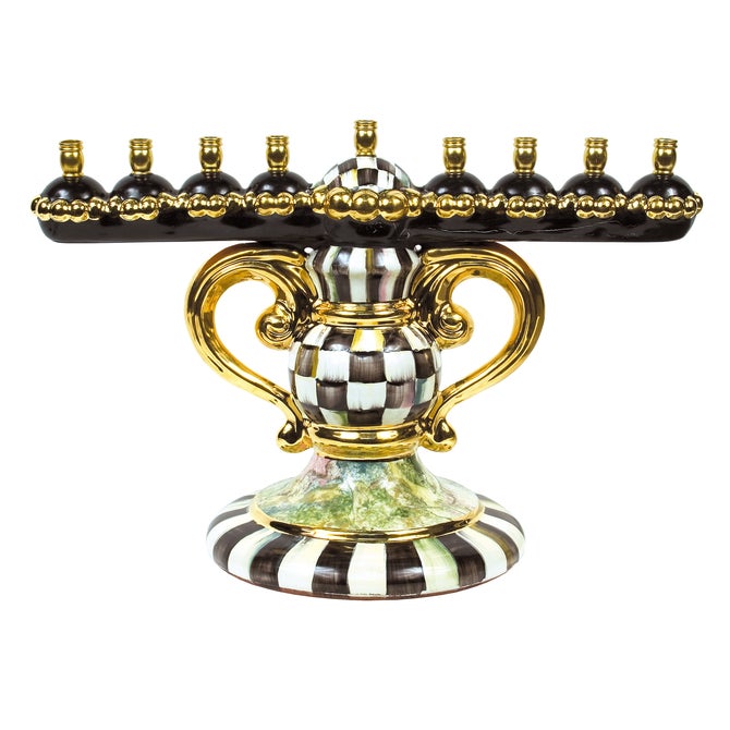 Courtly Check Ceramic Menorah image number 0