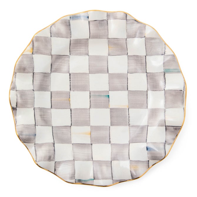 Sterling Check Ceramic Fluted Dinner Plate image number 0