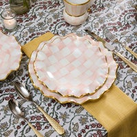 Rosy Check Fluted Ceramic Dinnerware