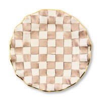 Mocha Check Ceramic Fluted Dinner Plate