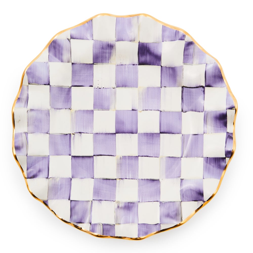 Plum Check Fluted Ceramic Dinnerware mackenzie-childs Panama imagen 1