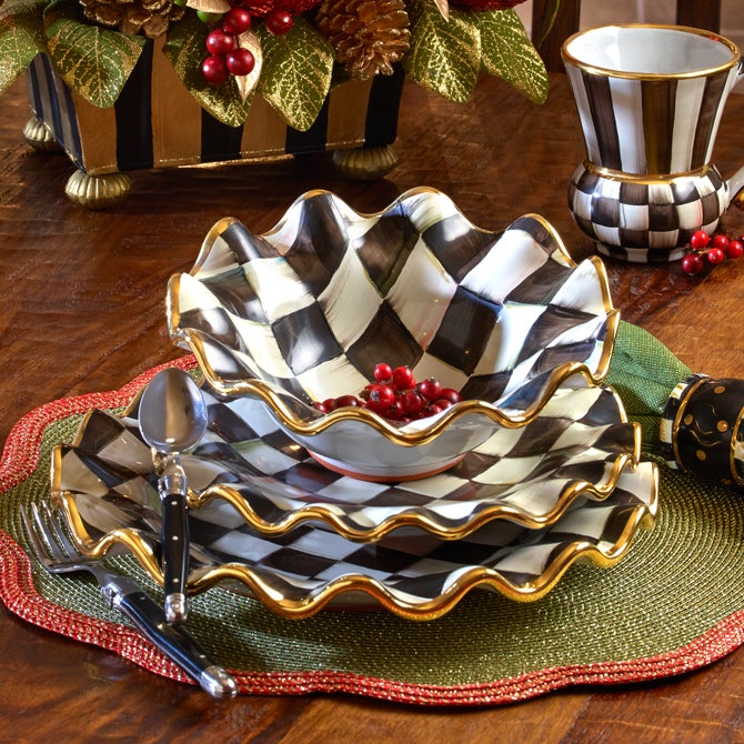 Courtly Check Ceramic Fluted Dessert Plate image number 12