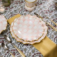 Rosy Check Fluted Ceramic Dinnerware