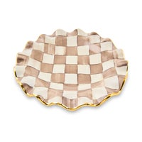 Mocha Check Fluted Ceramic Dinnerware