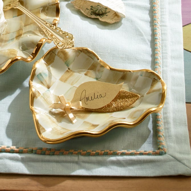 Parchment Check Fluted Heart Plate image number 9