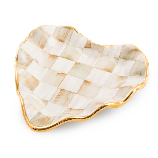 Parchment Check Fluted Heart Plate image number 5