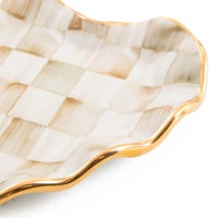 Parchment Check Fluted Heart Plate
