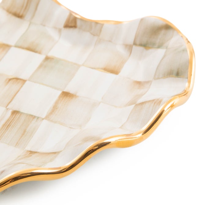 Parchment Check Fluted Heart Plate image number 4