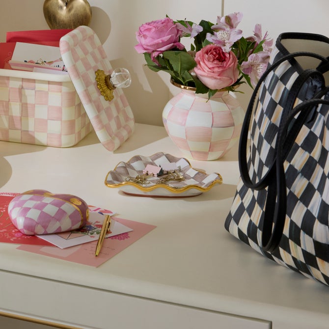 Sterling Check Fluted Heart Plate image number 1