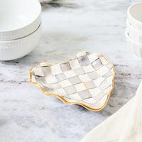 Sterling Check Fluted Heart Plate