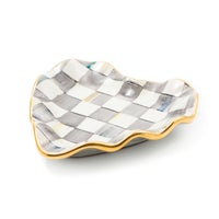 Sterling Check Fluted Heart Plate